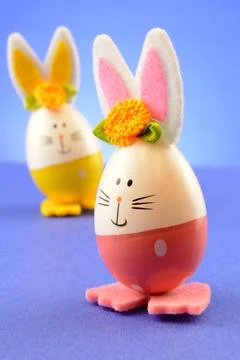 Easter Egg Bunnies Stock Photos