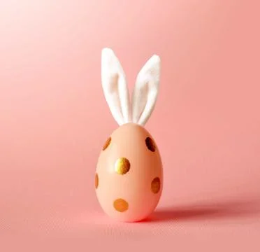Easter egg with bunny ears. Minimal concept. Foto stock