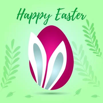 Easter egg with bunny ears. Vector drawing 스톡 일러스트