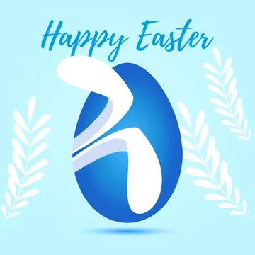 Easter egg with bunny ears. Vector drawing Stockillustratie