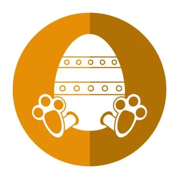 Easter egg with bunny paw shadow Stock Illustration