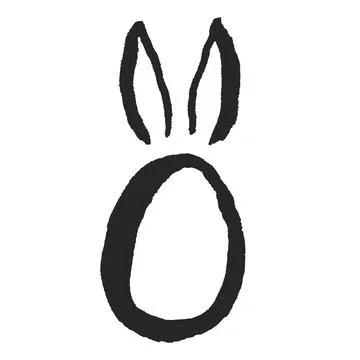 Easter egg with bunny, rabbit, hare ears illustration. Stock Illustration