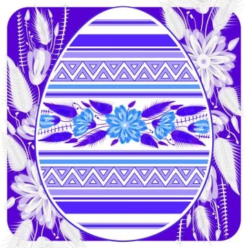 The easter egg card template with ethnic pattern pysanka ornament Stock-Illustration