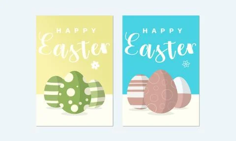 Easter egg cards Stock Illustration