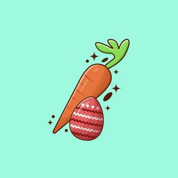 Easter Egg with Carrot Vector Design Illustrazione stock