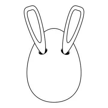 Easter egg cartoon in black and white Stock Illustration