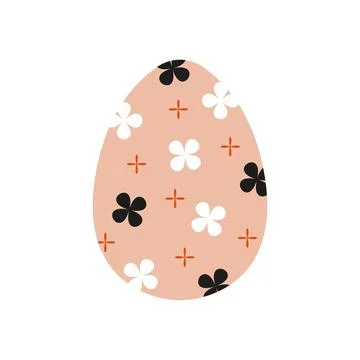 Easter egg. Cartoon geometric pattern, abstract spring decorations, happy Easter Stockillustratie