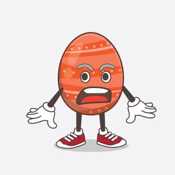 Easter Egg cartoon mascot character with a surprised gesture Stock Illustration