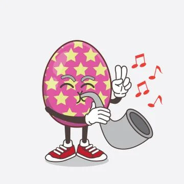 Easter Egg cartoon mascot character working as a Waiter Stock Illustration