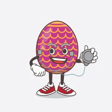 Easter Egg cartoon mascot character as a Doctor working with stethoscope Stock Illustration