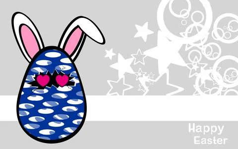 Easter egg cartoon postal Stock Illustration