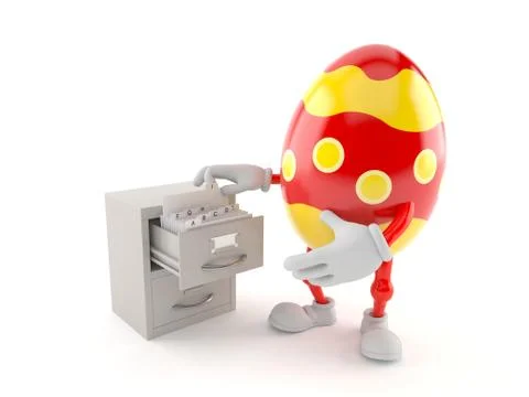Easter egg character with archive Stock-Illustration
