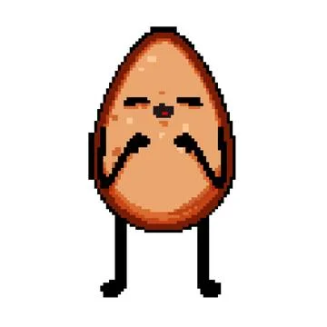 Easter egg character pixel art vector illustration Illustrazione stock