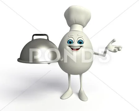 Easter egg as chef with dish pan Ilustraciones de archivo