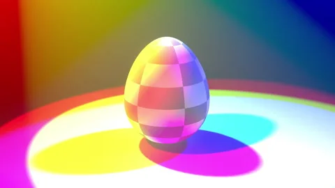 Easter egg chess in light on black background. 3d render animation. 4k. Video stock 170385981