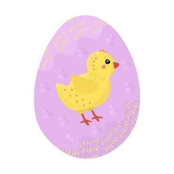 Easter egg with a chick Stock Illustration