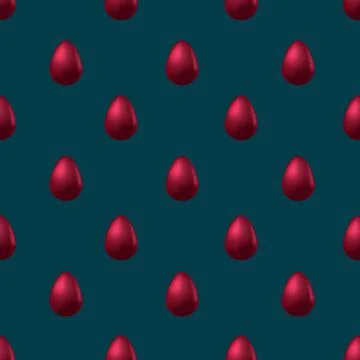 Easter egg. Chicken egg is red. Repeating vector pattern. Illustrazione stock