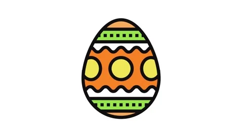 Easter egg chicken farm food color icon animation Stock Footage 326096741