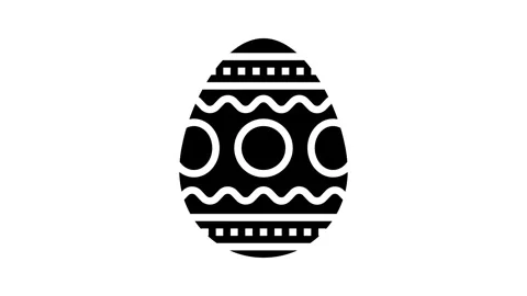 Easter egg chicken farm food glyph icon animation Stock Footage 326154992