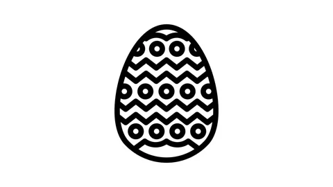 Easter egg chicken farm food line icon animation Stock Footage 326761654