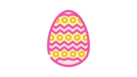 Easter egg chicken farm food color icon animation Stock Footage 327268077