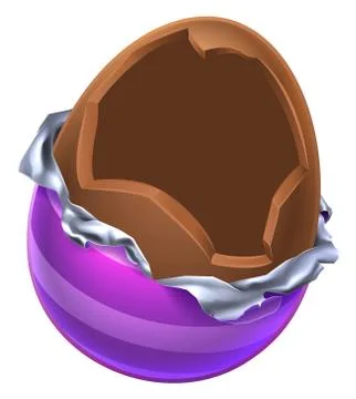 Easter Egg Chocolate Broken Open Stock Illustration