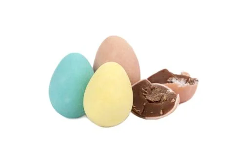 Easter egg chocolates Stock Photos