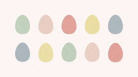 Easter egg collection. Vector modern illustration set. Stock Illustration