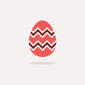 Easter egg. Color icon with shadow. Spring vector illustration Stock Illustration