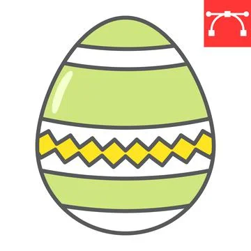 Easter egg color line icon, Happy Easter and holiday, egg vector icon, vector Stock Illustration