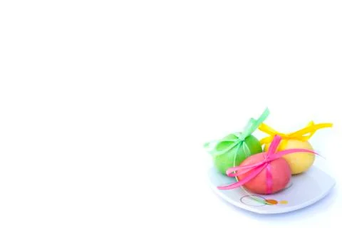 Easter egg with colored ribbons Foto stock