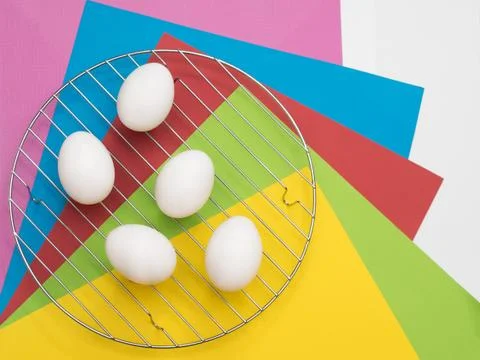 Easter Egg on colorful background. Stock Photos