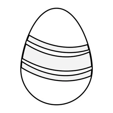 Easter egg colorful celebration isolated black and white Stock Illustration