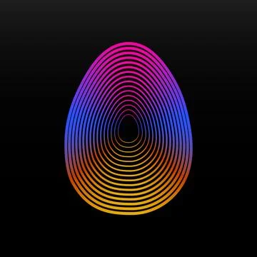 Easter egg in colorful gradient. Flat design Illustrazione stock