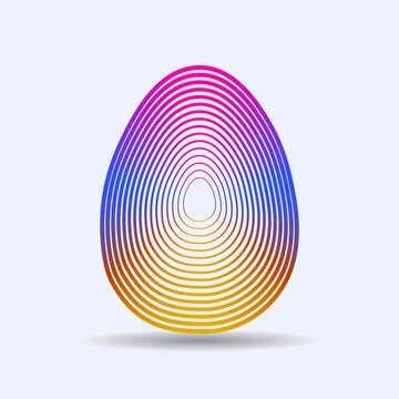 Easter egg in colorful gradient. Flat design Stock Illustration
