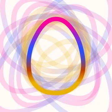 Easter egg in colorful gradient. Flat design Stock Illustration