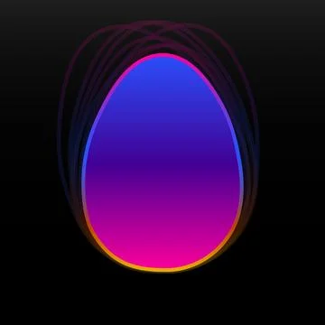 Easter egg in colorful gradient. Flat design Stock Illustration