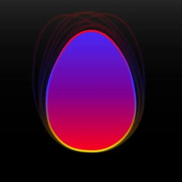 Easter egg in colorful gradient. Flat design Stock Illustration