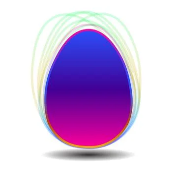 Easter egg in colorful gradient. Flat design Stock Illustration