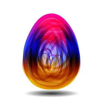 Easter egg in colorful gradient. reatively drawn logo Stock Illustration