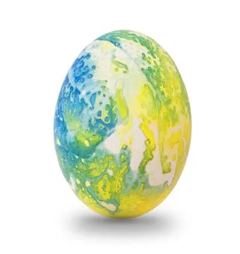 Easter egg with colorful pattern isolated on white background Stock Photos