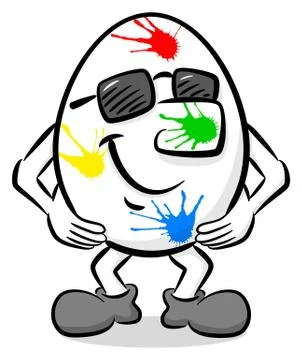 Easter egg with colorful spots and sunglasses Stock Illustration