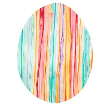 Easter egg with a colorful vertical striped pattern. Ilustración de archivo