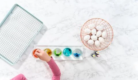 Easter egg coloring Stock Photos