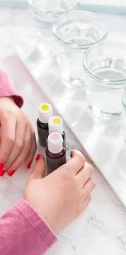 Easter egg coloring Stock Photos