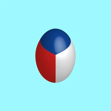 Easter egg in the colors of the Czech flag. Stock Illustration