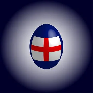 Easter egg in the colors of the flag of England. Illustrazione stock