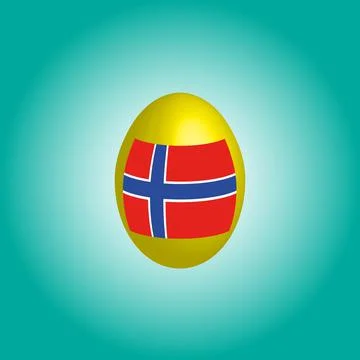 Easter egg in the colors of the Norway flag. Stock Illustration