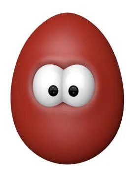 Easter egg with comic eyes - 3d cartoon illustration Stock-Illustration