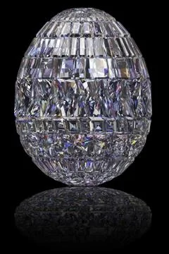 Easter egg composed of gemstones on glossy black background 스톡 일러스트